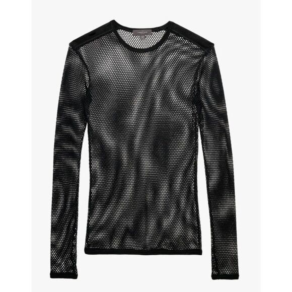 Zara Other - Zara X Stefano Pilati Pullover Shirt Mens L Black Long Sleeve Mesh 0722/335 NWT
